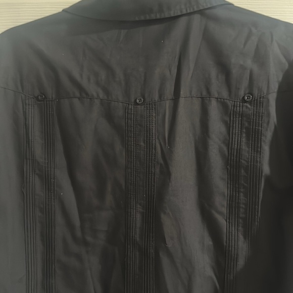 The Havana Co. Men's Guayabera Shirt Black Medium - Picture 8 of 8